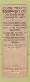 Matchbook Cover - Clyde Everett Equipment Cambridge MA WORN