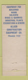 Matchbook Cover - Allied Construction Equipment St Louis MO