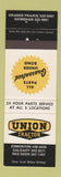 Matchbook Cover - Union Tractor Edmonton Calgary Red Deer AB