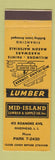 Matchbook Cover - Mid Island Lumber Supply Riverhead LI NY