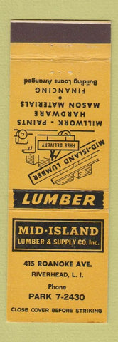 Matchbook Cover - Mid Island Lumber Supply Riverhead LI NY