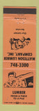 Matchbook Cover - Matteson Lumber Chicago IL ORANGE