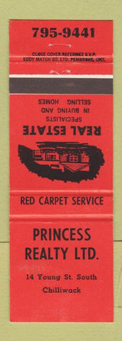 Matchbook Cover - Princess Real Estate Chilliwack BC