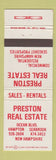 Matchbook Cover - Preston Real Estate Hampton Seabrook NH WEAR