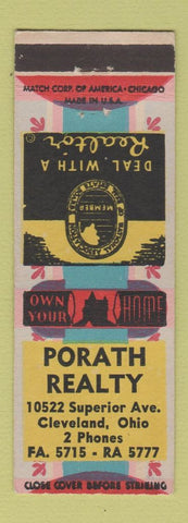Matchbook Cover - Porath Real Estate Cleveland OH