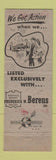 Matchbook Cover - Frederick Berens Real Estate Washington DC We Got Action