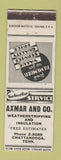 Matchbook Cover - Axmar Weatherstripping Insulation Chattanooga TN
