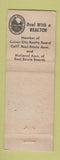 Matchbook Cover - Culver Park Real Estate Culver City CA WEAR