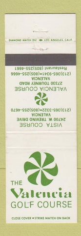 Matchbook Cover - Valencia Golf Course CA