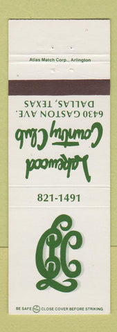 Matchbook Cover - Lakewood Country Club Dallas TX