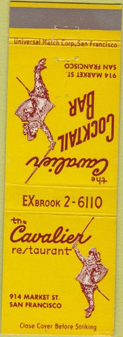 Matchbook Cover - The Cavalier Restaurant San Francisco CA