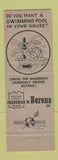 Matchbook Cover - Frederick Berens Real Estate Washington DC Check Basement