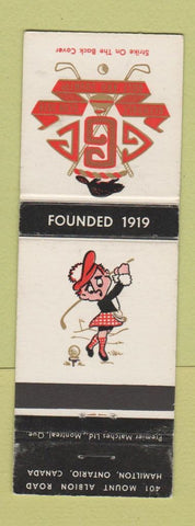 Matchbook Cover - Glendale Golf Country Club Hamilton ON
