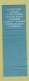 Matchbook Cover - Hotel Meridien Montreal QC Air France