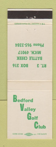 Matchbook Cover - Bedford Valley Golf Club Battle Creek MI