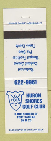 Matchbook Cover - Huron Shores Golf Club Port Sanilac MI