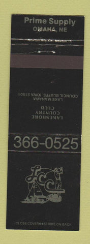 Matchbook Cover - Lakeshore Country Club Council Bluffs IA Prime Supply Omaha NE