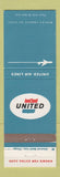 Matchbook Cover - United Airlines Known for Extra Care