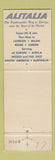 Matchbook Cover - Alitalia Airlines