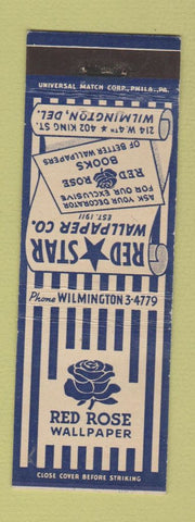 Matchbook Cover - Red Star Red Rose Wallpaper Wilmington DE