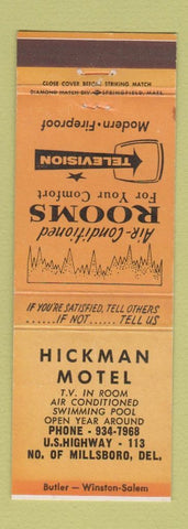 Matchbook Cover - Hickman Motel Millsboro DE