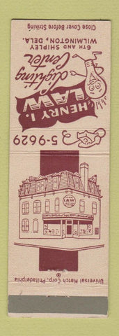 Matchbook Cover - Henry Law Lighting Center Wilmington DE