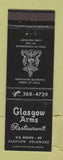 Matchbook Cover - Glasgow Arms Restaurant Glasgow DE