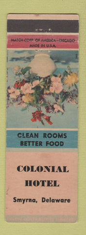 Matchbook Cover - Colonial Hotel Smyrna DE