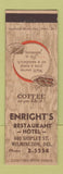 Matchbook Cover - Enright's Restaurant Hotel Wilmington DE