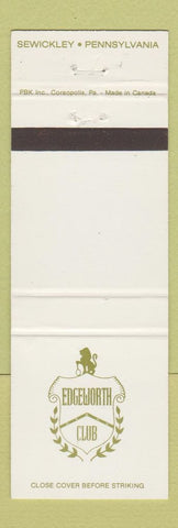 Matchbook Cover - Edgeworth Club Sewickley PA