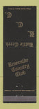 Matchbook Cover - Riverside Country Club Battle Creek MI BLACK