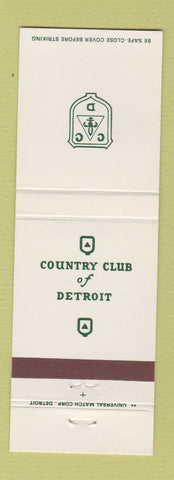Matchbook Cover - Country Club of Detroit MI