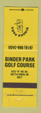 Matchbook Cover - Binder Park Golf Course Battle Creek MI