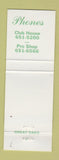 Matchbook Cover - Great Oaks Country Club
