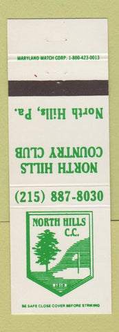 Matchbook Cover - North Hills Country Club PA