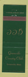 Matchbook Cover - Greenville Country Club MS WEAR