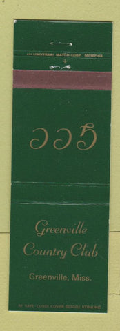 Matchbook Cover - Greenville Country Club MS WEAR