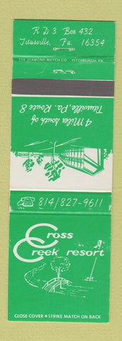 Matchbook Cover - Cross Creek Resort Titusville PA