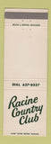 Matchbook Cover - Racine Country Club WI