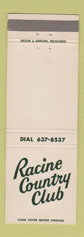 Matchbook Cover - Racine Country Club WI
