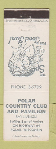 Matchbook Cover - Poplar Country Club Pavilion Polar WI