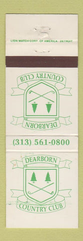 Matchbook Cover - Dearborn Country Club MI