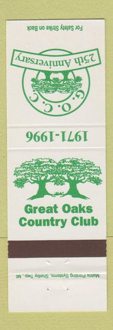 Matchbook Cover - Great Oaks Country Club 1996