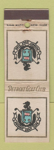Matchbook Cover - Detroit Golf Club MI WEAR