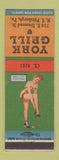 Matchbook Cover - York Grill Pittsburgh PA pinup