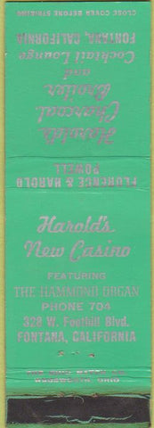 Matchbook Cover - Harold's New Casino Fontana CA