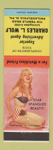 Matchbook Cover - Charles Wolf Superior Match Philadelphia PA pinup