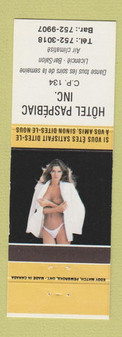 Matchbook Cover - Hotel Paspebiac QC pinup