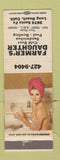 Matchbook Cover - Farmer's Daughter Long Beach CA billiards pinup