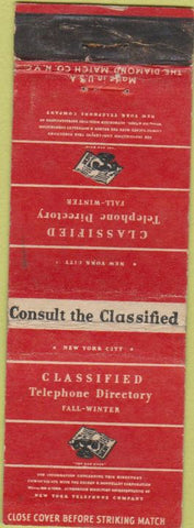 Matchbook Cover - Classified Telephone Directory Red Book